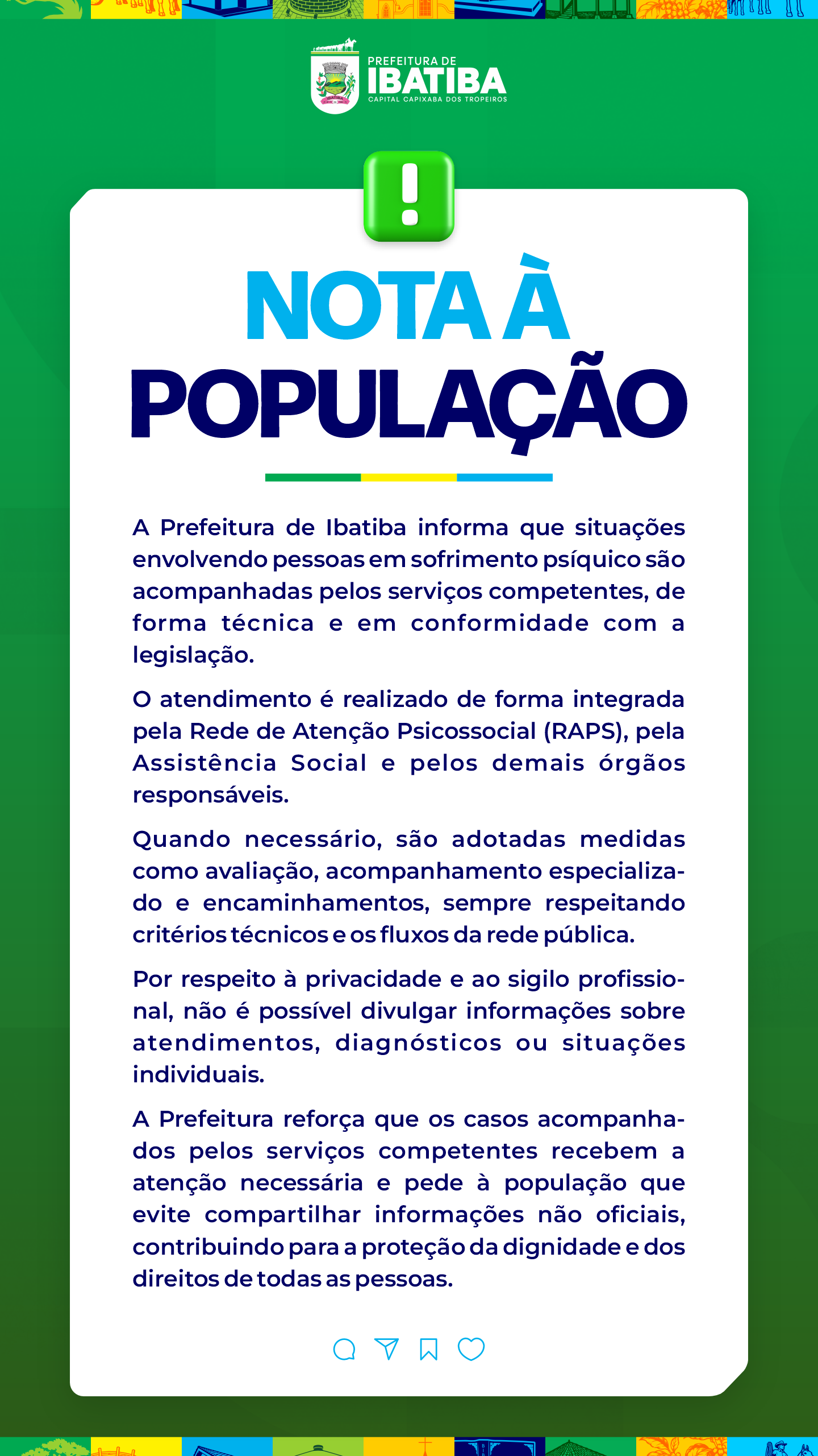 Prefeitura de Ibatiba divulga nota de esclarecimento sobre atuação da rede pública em situações de sofrimento psíquico