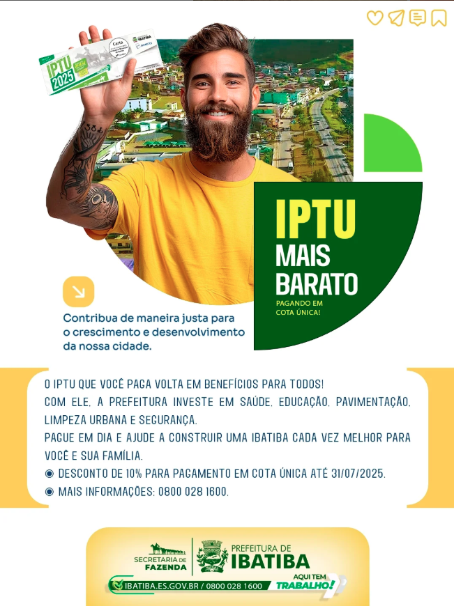 IPTU 2025: Invista em Ibatiba, cuide do seu patrimônio!