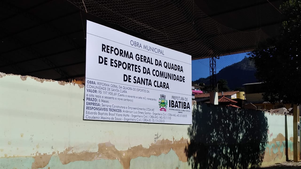 Prefeitura já iniciou a reforma geral da quadra de Santa Clara