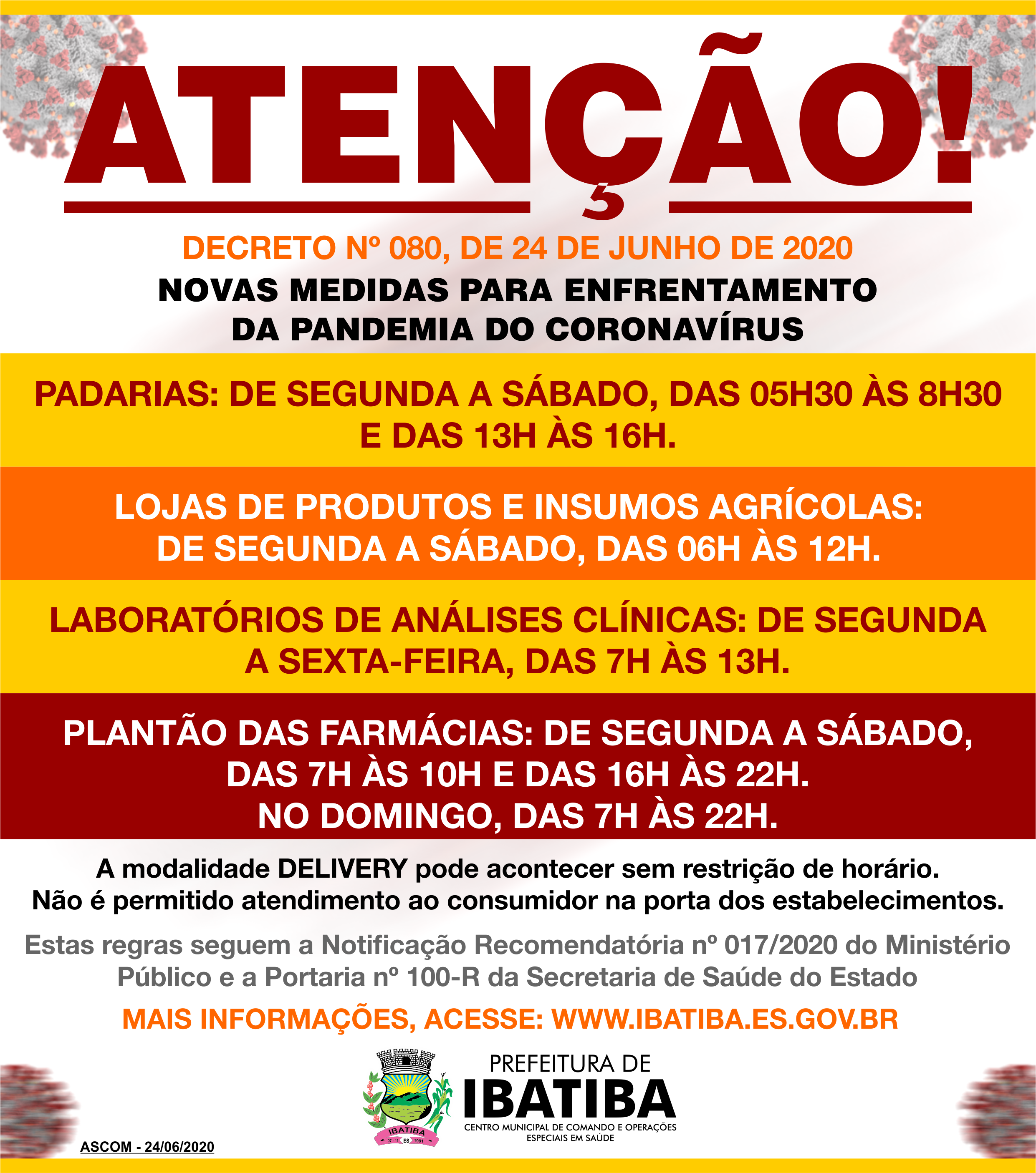 Decreto 080/2020: Novas regras para enfrentamento à pandemia