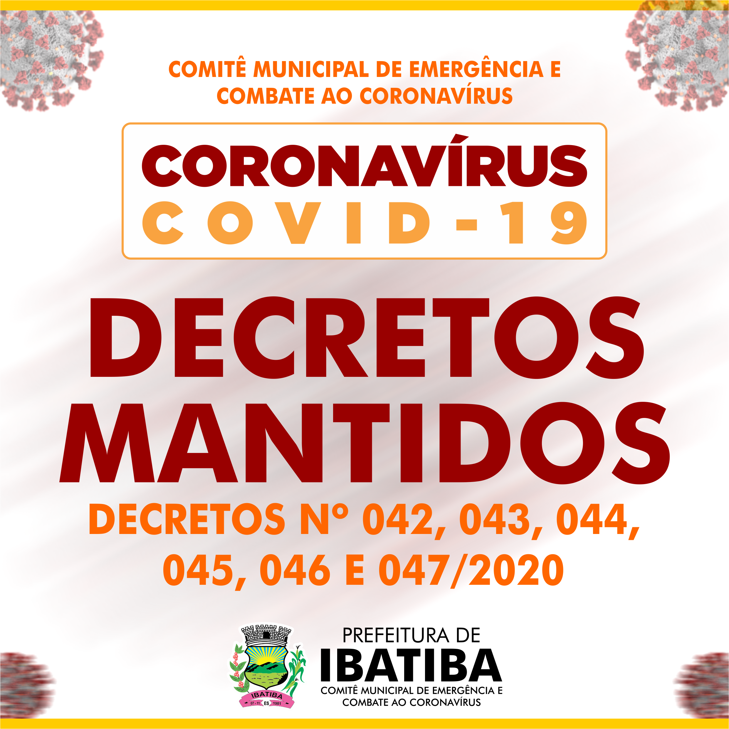Comitê Municipal de Emergência e Combate ao Coronavírus define manter Decretos
