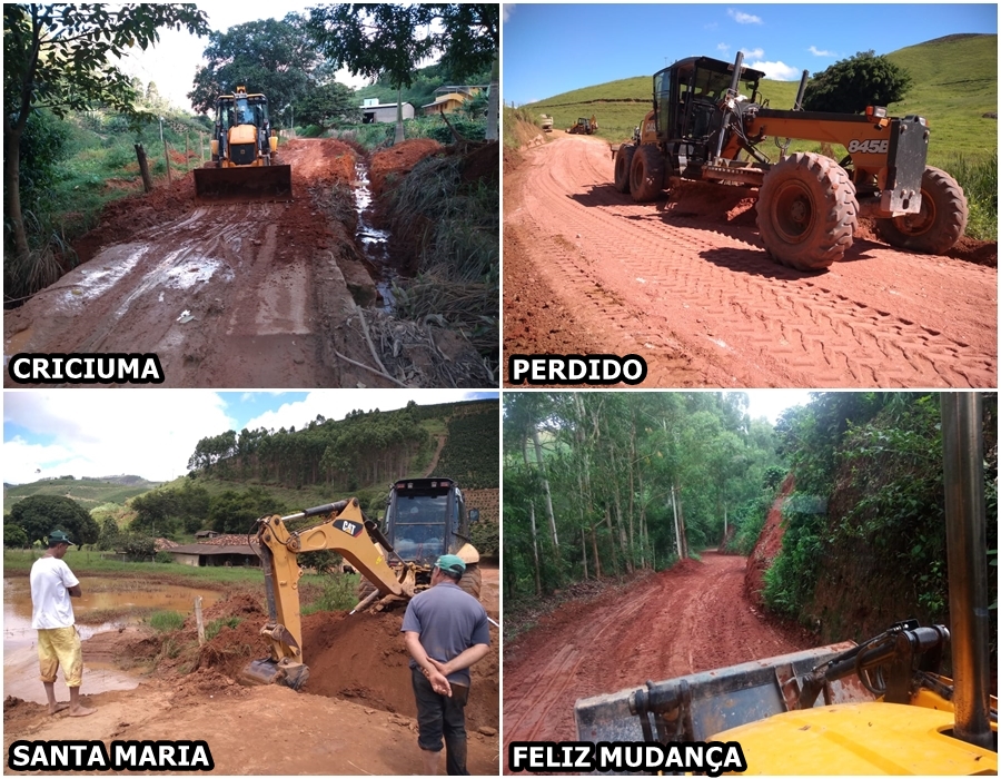 Em apenas um dia, mais quatro comunidades foram atendidas com melhoria nas estradas rurais