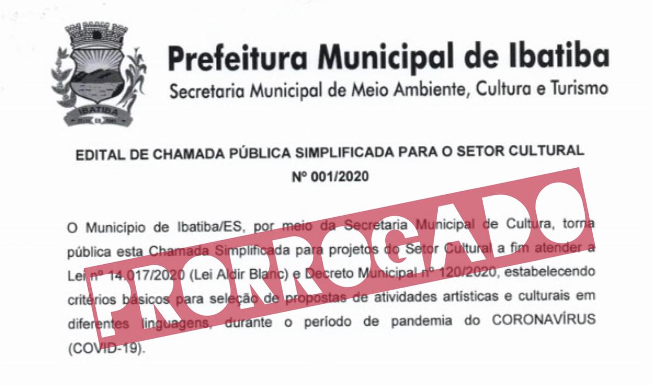 Aviso de prorrogação de prazo de inscrições da Chamada Pública para o Setor Cultural