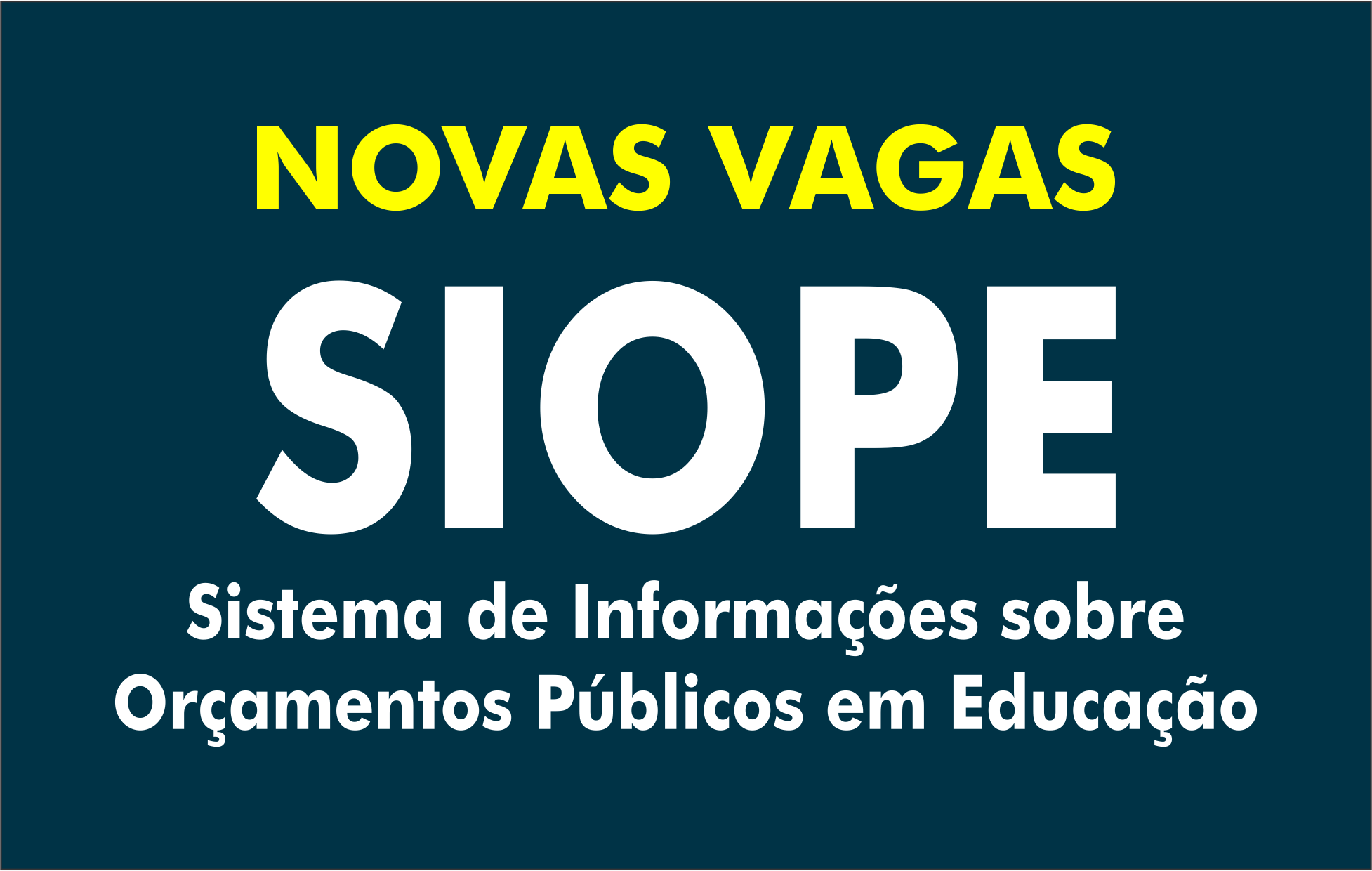 Nova chance de participar doo curso de formação continuada SIOPE