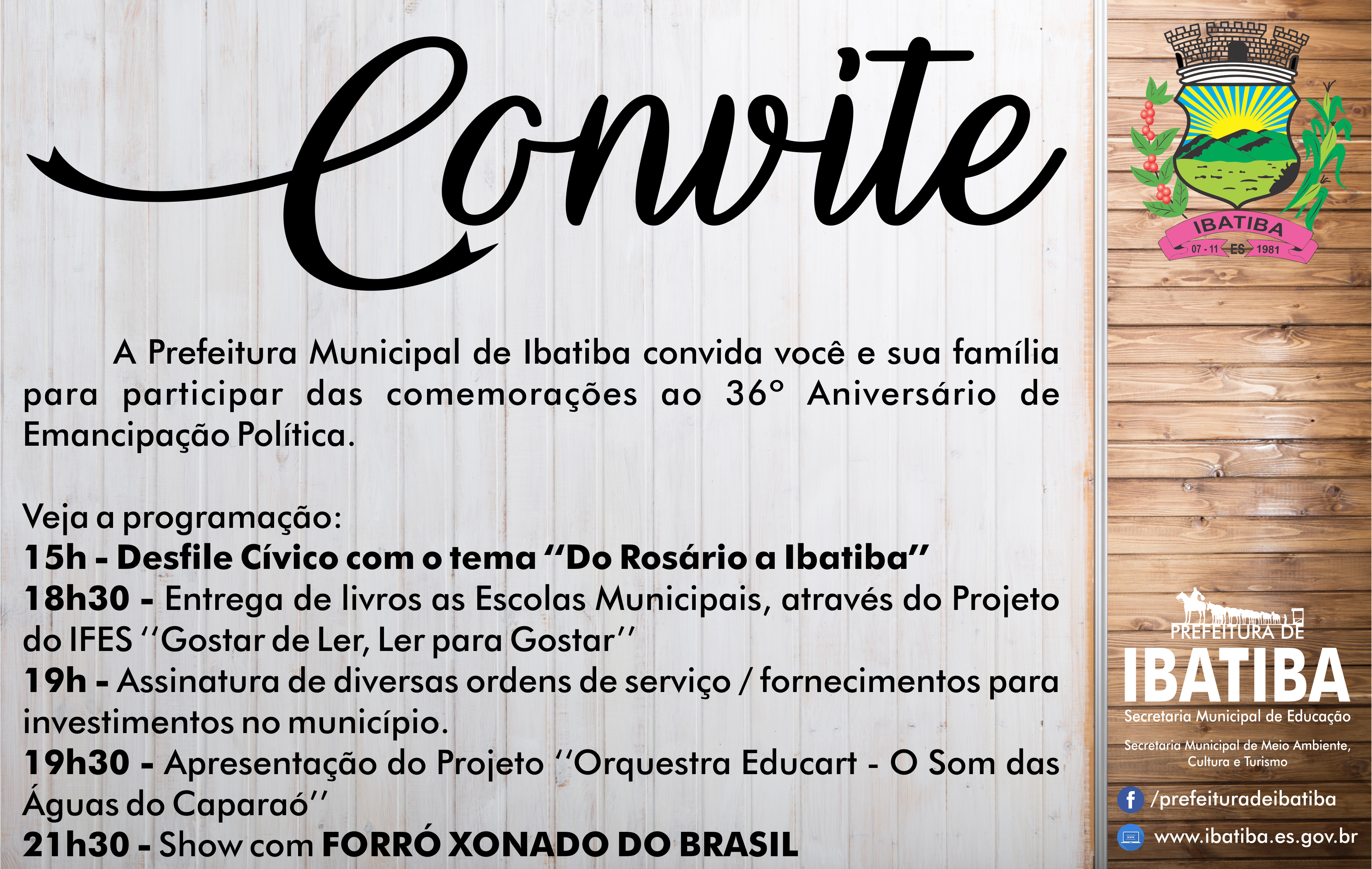 Grande Desfile das escolas para comemorar a emancipação política de Ibatiba
