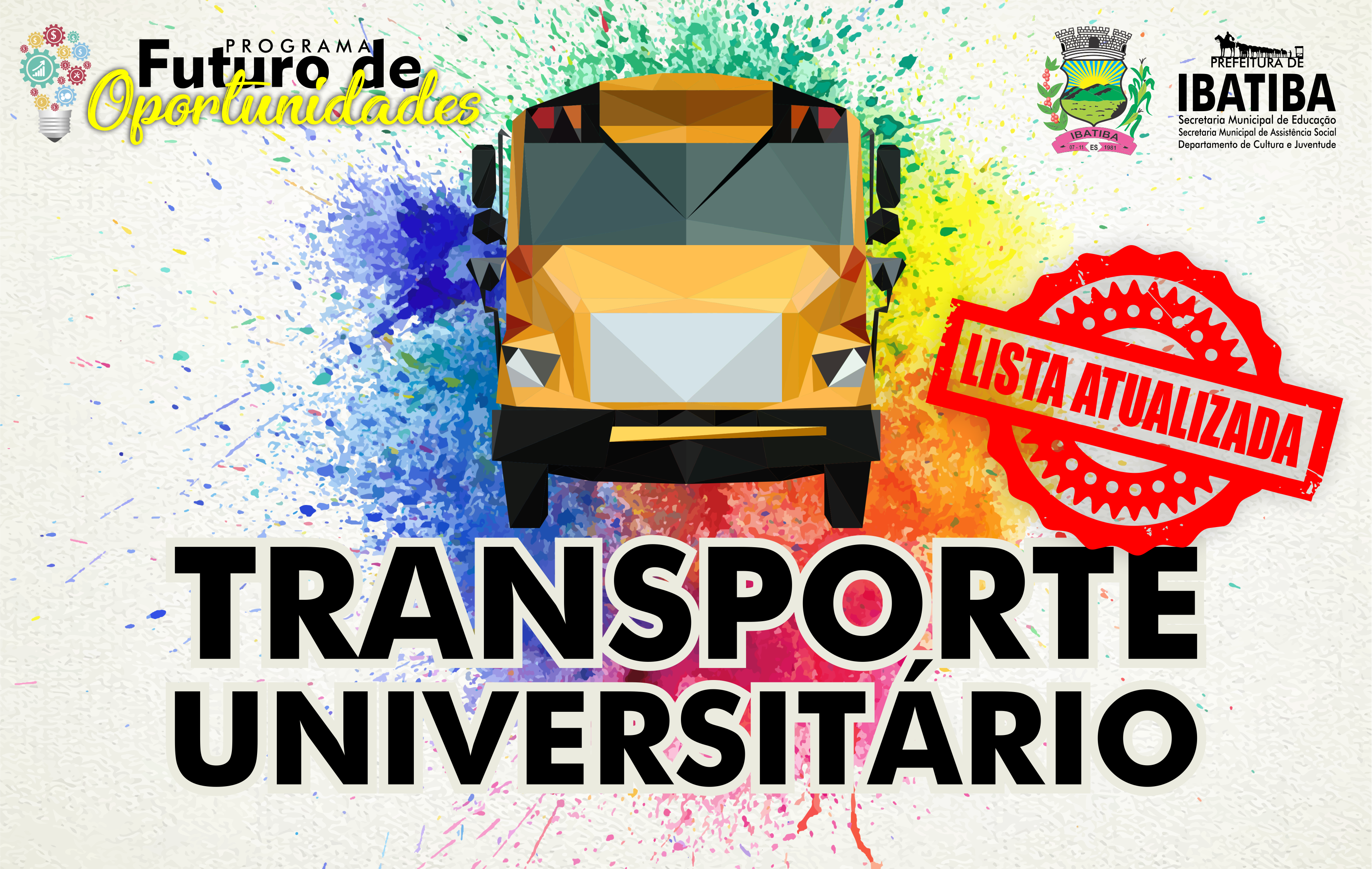 Prefeitura publica nova lista dos beneficiados do Transporte Universitário