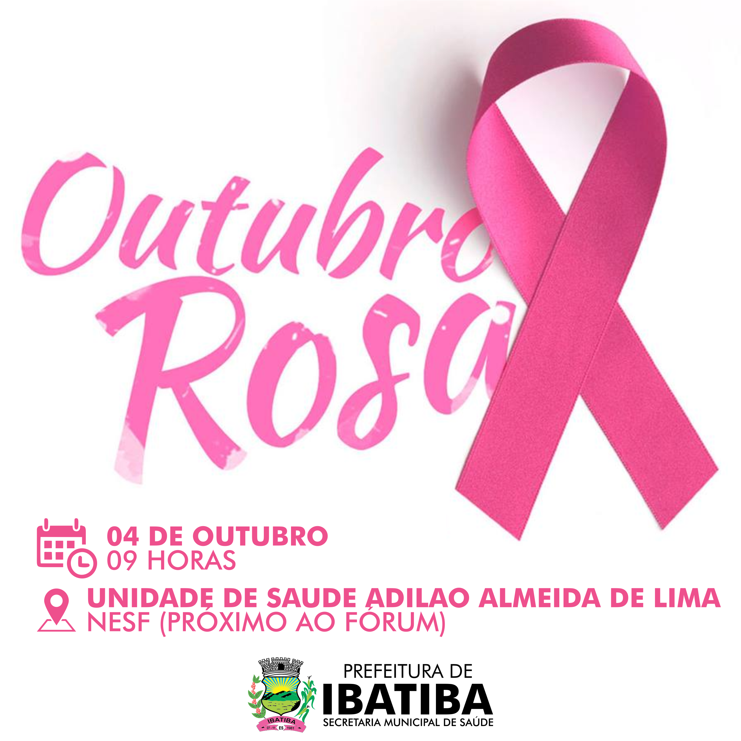Outubro Rosa: nesta sexta Prefeitura realiza ações de prevenção contra o câncer de mama e de colo uterino
