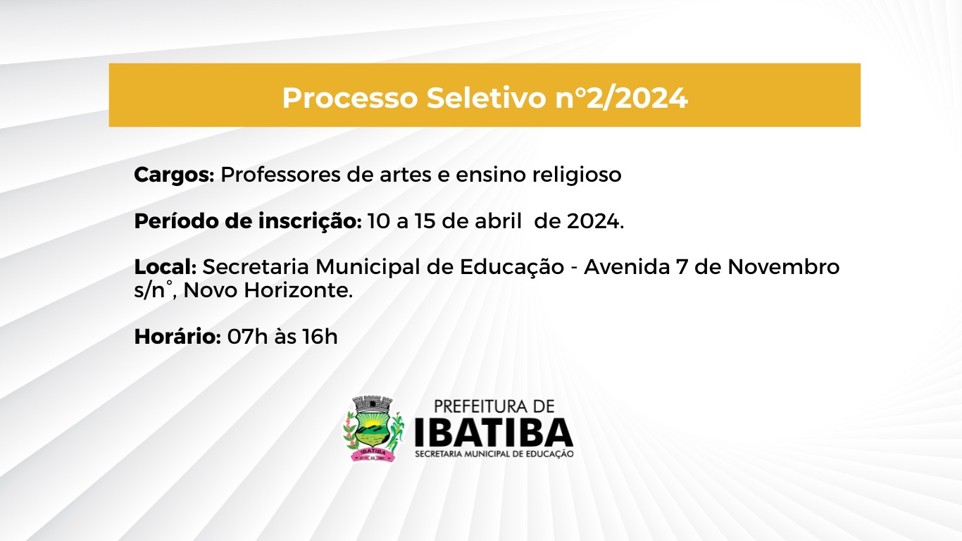 PROCESSO SELETIVO SIMPLIFICADO 002/2024