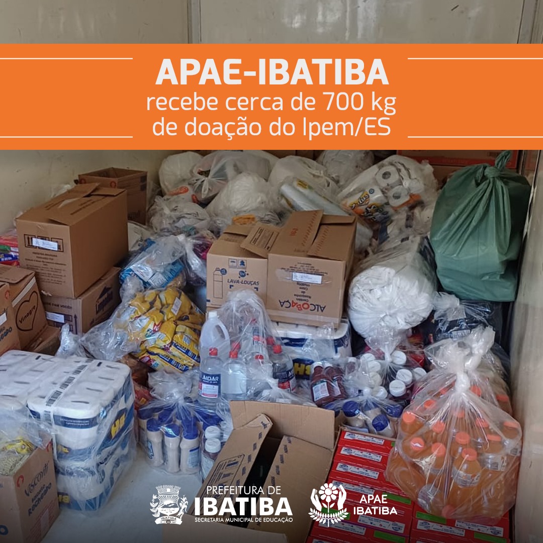 Apae-Ibatiba recebe cerca de 700 kg de doação do Ipem/ES